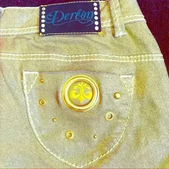 DERÉON by Beyoncé GOLD JEANS MID RISE DESIGNED BY  BEYONCÉ - Picture 2 of 16